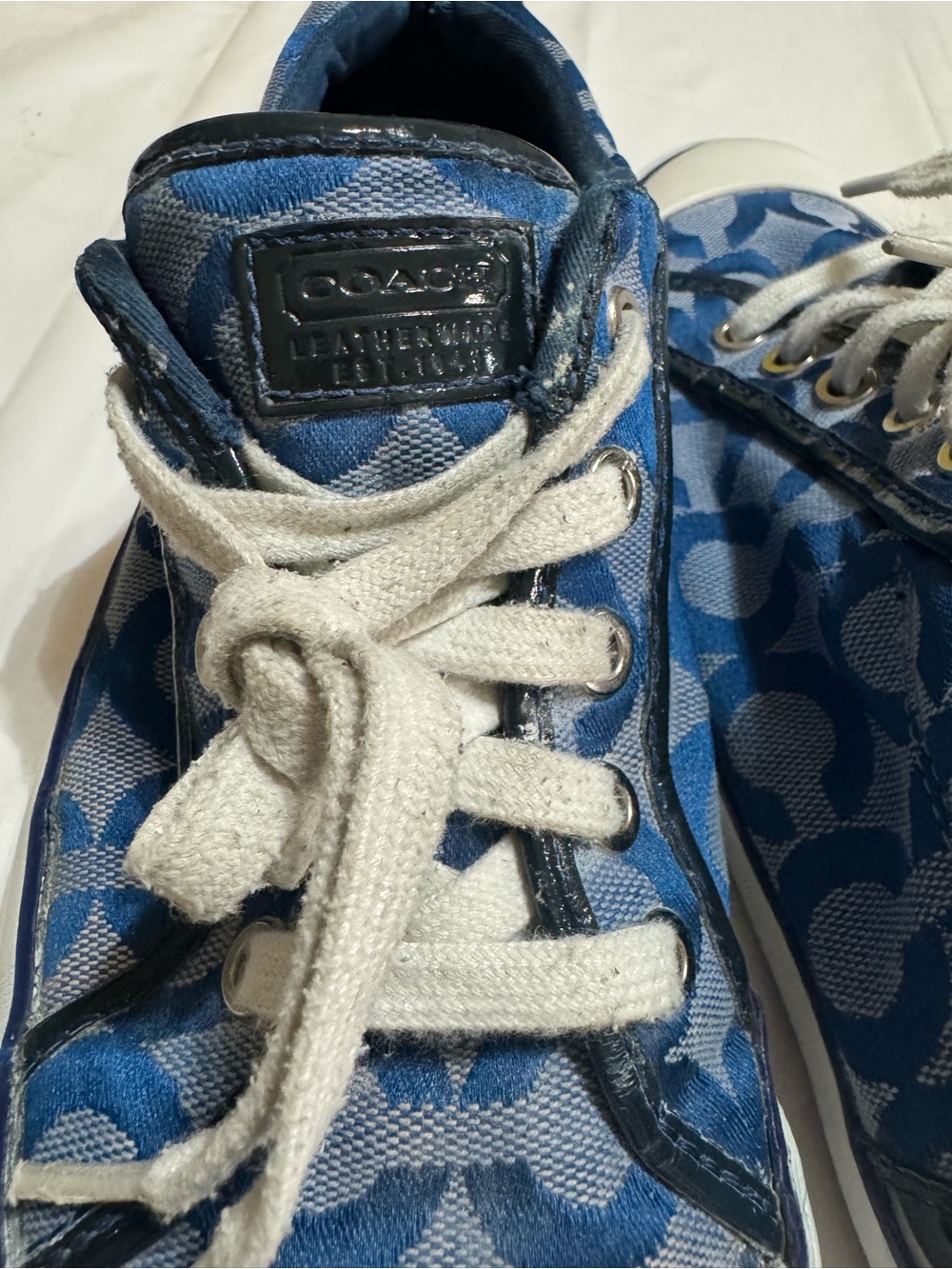 Coach Women's Blue Signature Canvas Low Top Sneakers size 8.5B - Picture 8 of 9